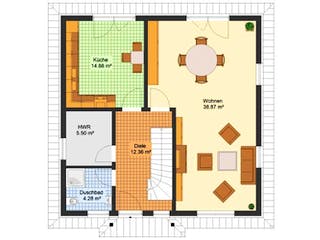 Massivhaus Stadtvilla TELTOW von Aktuell Bau, Stadtvilla Grundriss 1