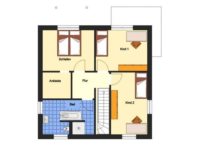 Massivhaus Stadtvilla Toskana von EWA Hausbau Schlüsselfertig ab 290990€, Stadtvilla Grundriss 1