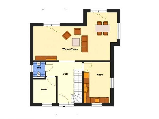 Massivhaus Stadtvilla Toskana von EWA Hausbau Schlüsselfertig ab 290990€, Stadtvilla Grundriss 2