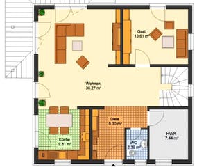 Massivhaus Stadtvilla VERONA von Aktuell Bau, Stadtvilla Grundriss 2