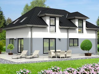 Massivhaus Stadtvilla Walmdach Variante7 von Grundsteinhaus Schlüsselfertig ab 211300€, Stadtvilla Außenansicht 1