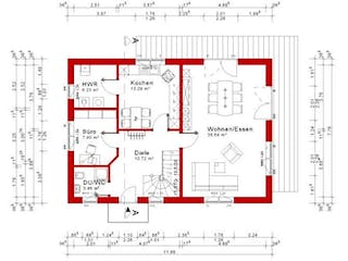 Massivhaus Stadtvilla Walmdach Variante7 von Grundsteinhaus Schlüsselfertig ab 211300€, Stadtvilla Grundriss 1