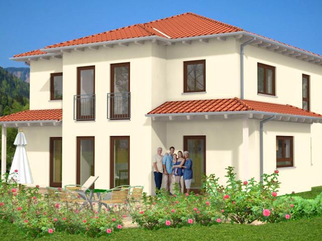 Massivhaus Stadtvilla Wissen 50-016 von Econ Das Haus, Stadtvilla Außenansicht 1