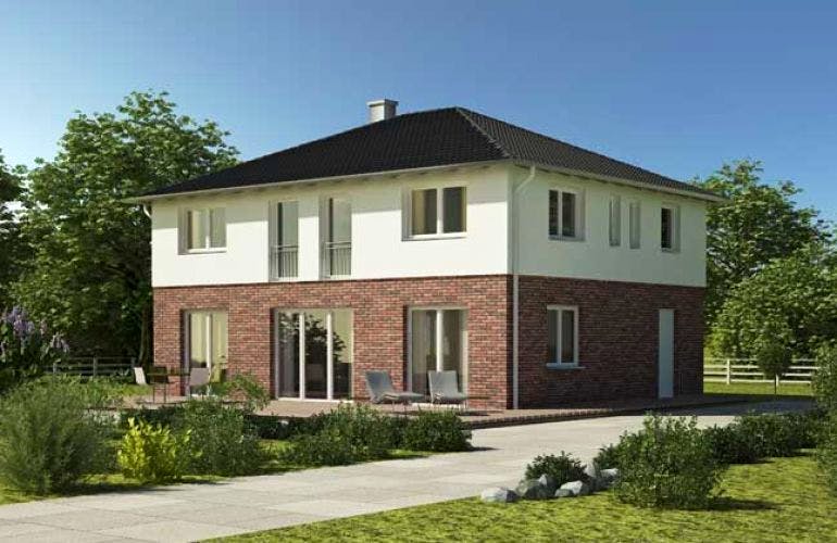 Massivhaus Stadtvilla von Elmbau, Stadtvilla Außenansicht 1