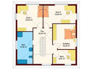 Massivhaus Stadtvilla von Elmbau, Stadtvilla Grundriss 1