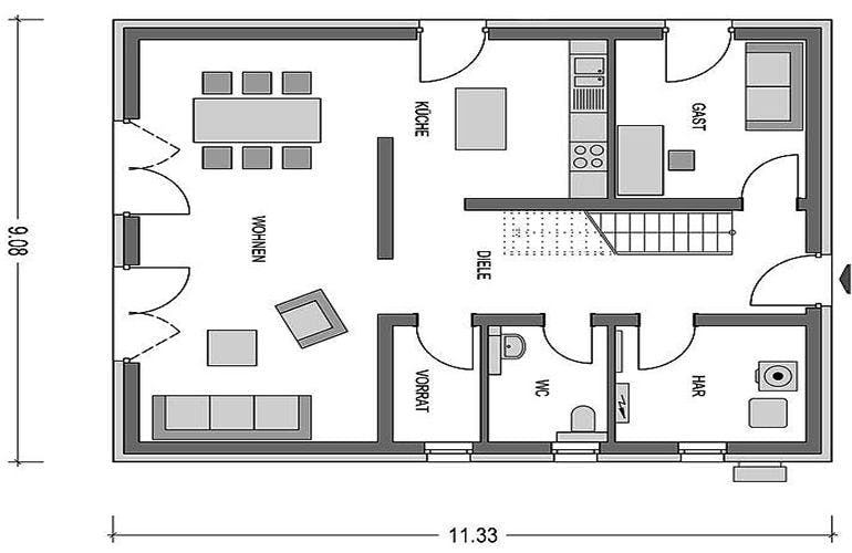 Massivhaus Stratus 633 (inactive) von Heinz von Heiden, Cubushaus Grundriss 2