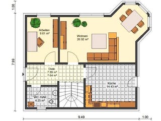 Massivhaus Sybille von HSE Massivhaus, Grundriss 2