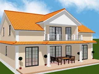 Massivhaus TOSKANA 170 von domoplan massivhaus, Außenansicht 2