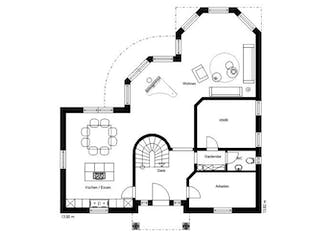 Massivhaus TOSKANA 200 von domoplan massivhaus, Stadtvilla Grundriss 1