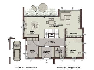 Massivhaus Twenty Five 220 von FAVORIT Massivhaus (alt) Schlüsselfertig ab 481810€, Cubushaus Grundriss 1