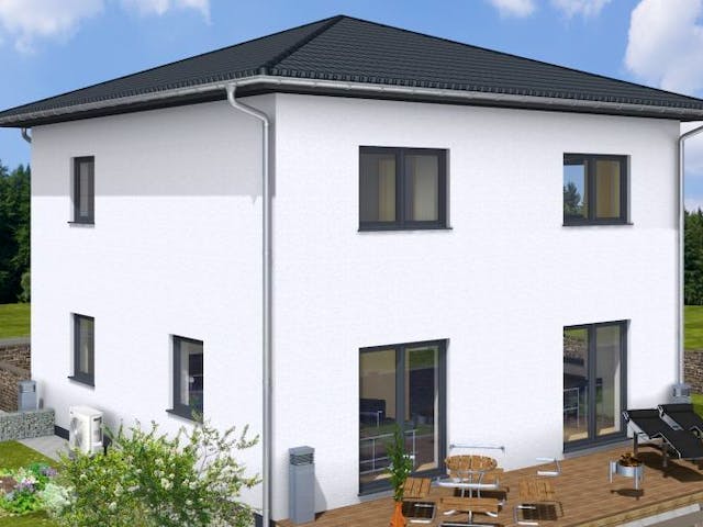 Massivhaus VILLA 130 ZD von Wäller-Haus Schlüsselfertig ab 314900€, Stadtvilla Außenansicht 4