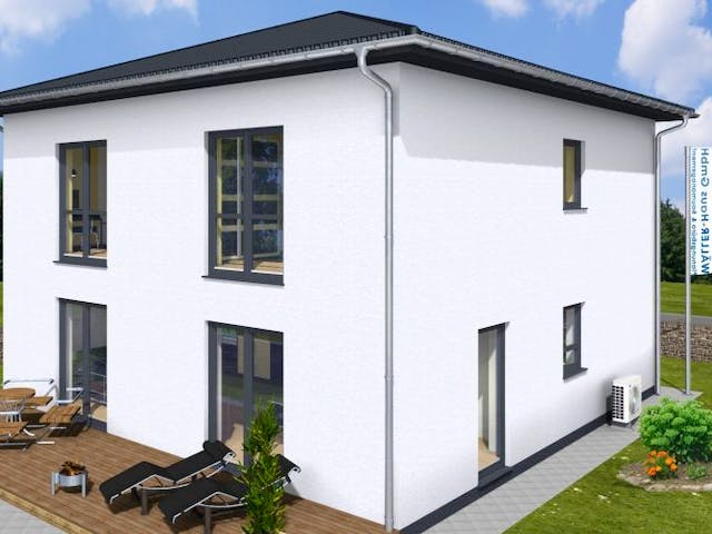 Massivhaus VILLA 150 ZD von Wäller-Haus Schlüsselfertig ab 364900€, Stadtvilla Außenansicht 1