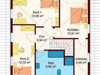 Massivhaus Villa Florenz von Elmbau, Stadtvilla Grundriss 1
