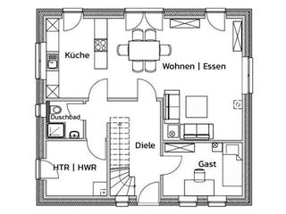 Massivhaus VILLAGE-T von Kagebau, Grundriss 1
