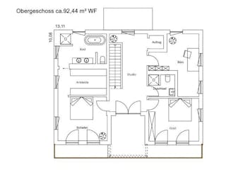 Fertighaus Vitalhaus Albaching von Regnauer Hausbau, Stadtvilla Grundriss 2
