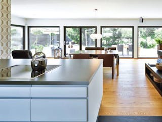 Fertighaus Vitalhaus Riedenthal von Regnauer Hausbau, Pultdachhaus Innenansicht 1