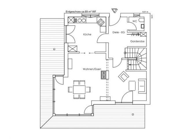 Fertighaus Vitalhaus Traunstein von Regnauer Hausbau, Cubushaus Grundriss 1