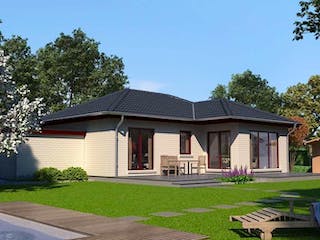 Massivhaus Weissbuche 87 von Baufuchs-Massivhaus Schlüsselfertig ab 168300€, Bungalow Außenansicht 1