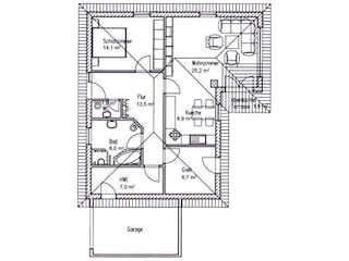 Massivhaus Weissbuche 87 von Baufuchs-Massivhaus Schlüsselfertig ab 168300€, Bungalow Grundriss 1