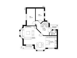 Massivhaus WHITE PEARL 130 mit Anbau von domoplan massivhaus,  Grundriss 1