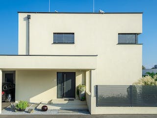 Massivhaus WimbergerHaus Kundenhaus Michel von Wimberger Bau, Cubushaus Außenansicht 2