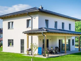 Massivhaus WimbergerHaus Kundenhaus Ziermayr von Wimberger Bau, Stadtvilla Außenansicht 3