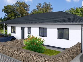 Massivhaus Winkelbungalow Residenz 135 von Wäller-Haus Schlüsselfertig ab 314900€, Außenansicht 3