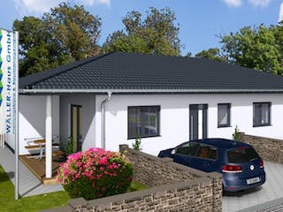 Massivhaus Winkelbungalow Residenz 135 von Wäller-Haus Schlüsselfertig ab 314900€, Außenansicht 1