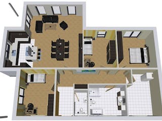 Massivhaus Winkelbungalow Residenz 135 von Wäller-Haus Schlüsselfertig ab 314900€, Grundriss 1