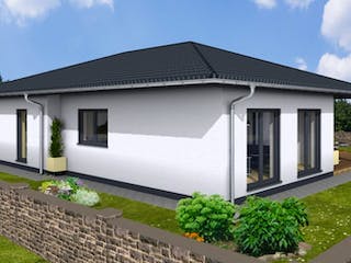 Massivhaus Winkelbungalow Residenz 145 von Wäller-Haus Schlüsselfertig ab 329900€, Außenansicht 1
