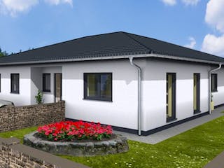 Massivhaus Winkelbungalow Residenz 145 von Wäller-Haus Schlüsselfertig ab 329900€, Außenansicht 3