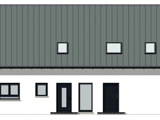 Massivhaus Zweifamilienhaus 143 von Grundsteinhaus Schlüsselfertig ab 277800€,  Außenansicht 5