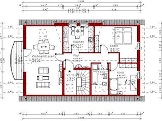 Massivhaus Zweifamilienhaus 143 von Grundsteinhaus Schlüsselfertig ab 277800€,  Grundriss 3
