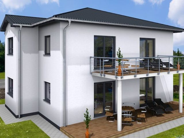 Massivhaus Zweifamilienhaus DUO 180 ZD von Wäller-Haus Schlüsselfertig ab 379900€,  Außenansicht 3