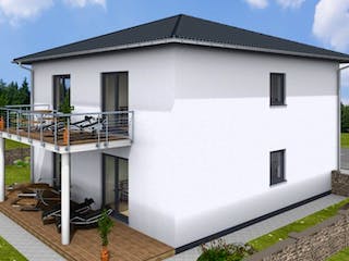 Massivhaus Zweifamilienhaus DUO 180 ZD von Wäller-Haus Schlüsselfertig ab 379900€,  Außenansicht 4