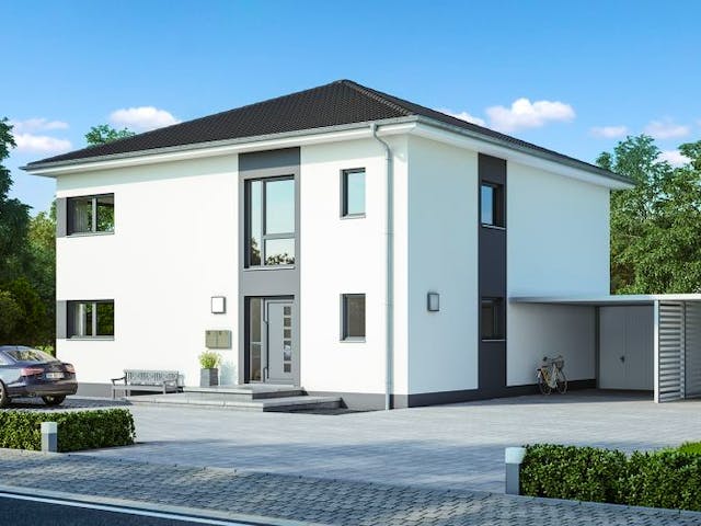 Massivhaus Zweifamilienhaus DUPLEA von Kern-Haus Chemnitz Schlüsselfertig ab 639900€,  Außenansicht 1