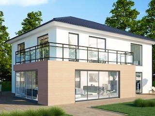 Massivhaus Zweifamilienhaus ZH185 Variante K von Baudirekt, Außenansicht 1