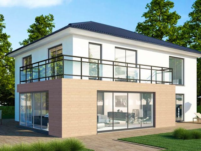 Massivhaus Zweifamilienhaus ZH185 Variante K von Baudirekt,  Außenansicht 1