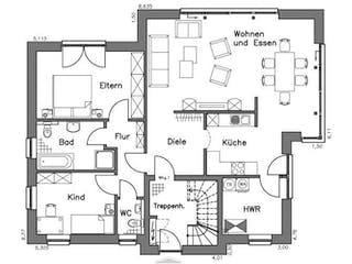 Massivhaus Zweifamilienhaus ZH185 Variante K von Baudirekt, Grundriss 2