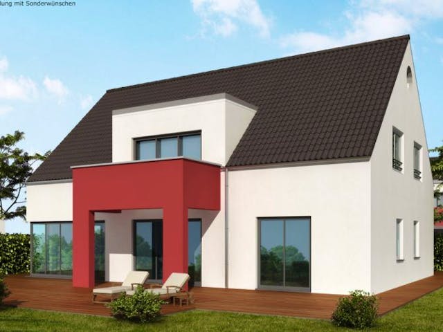 Massivhaus Zweifamilienhaus ZH210 Variante T von Baudirekt,  Außenansicht 1