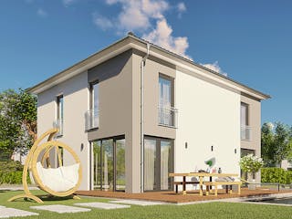 Massivhaus Florenz von MHW Haas Wohnbau, Stadtvilla Außenansicht 3