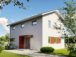 Massivhaus Meran von MHW Haas Wohnbau, Satteldach-Klassiker Außenansicht 2