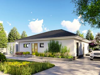 Massivhaus Nizza von MHW Haas Wohnbau, Bungalow Außenansicht 2