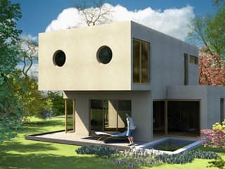 Massivhaus Modern Times von Wagener Systemhausbau Schlüsselfertig ab 190000€, Cubushaus Außenansicht 2