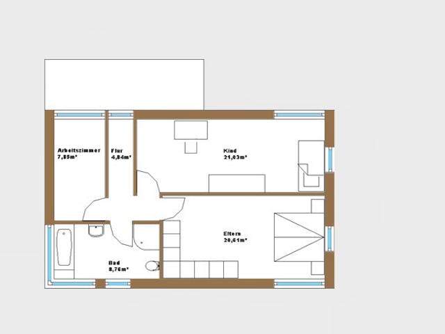 Massivhaus Modern Times von Wagener Systemhausbau Schlüsselfertig ab 284000€, Cubushaus Grundriss 1