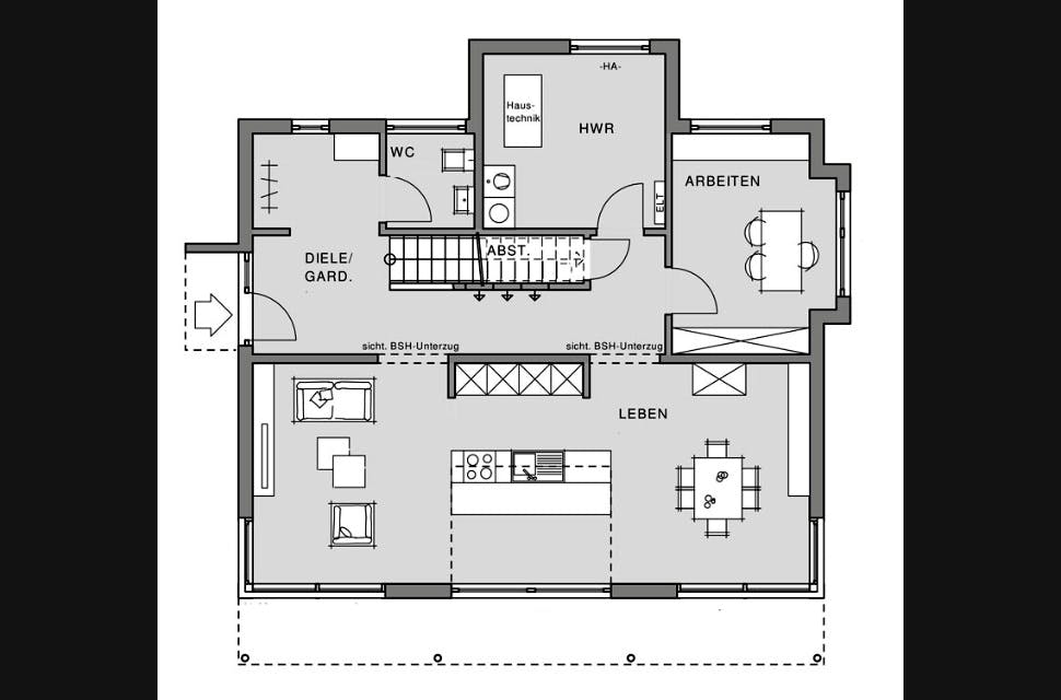 Fertighaus Musterhaus Köln - Das Genusshaus von Meisterstück-HAUS, Satteldach-Klassiker Grundriss 1