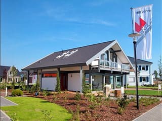 Fertighaus Ästhetik - Musterhaus Langenhagen von Meisterstück-HAUS Schlüsselfertig ab 676540€, Fachwerk Außenansicht 2