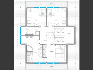 Fertighaus Ästhetik - Musterhaus Langenhagen von Meisterstück-HAUS Schlüsselfertig ab 676540€, Fachwerk Grundriss 1