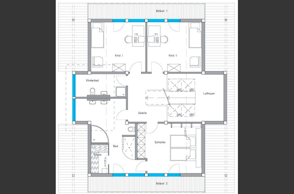 Fertighaus Ästhetik - Musterhaus Langenhagen von Meisterstück-HAUS, Fachwerk Grundriss 1
