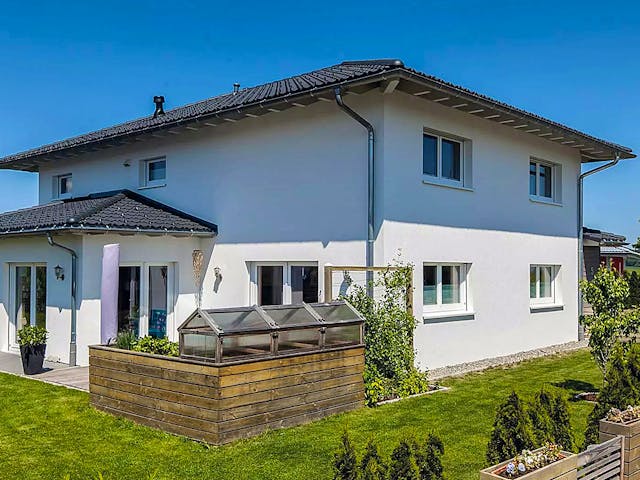 Massivhaus Haus Faber von Projektbau Mutter, Stadtvilla Außenansicht 1